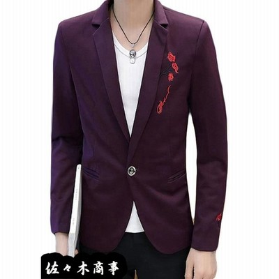 メンズ ジャケット オシャレ 韓国風 カジュアル テーラード ジャケット 刺繍絵付 ストリート系 アウター 春 秋 スリム スーツ アウター 通勤 ビジネス 白 黒 ワ 通販 Lineポイント最大get Lineショッピング