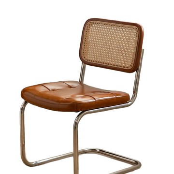 中古網紅餐桌椅原木風靠背藤椅法式復古家用餐椅陽臺休閑藤編椅子[DD010109]