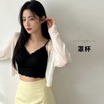 ★小花叢蕾絲細肩帶可調罩杯小可愛(共2色)0804 預購【NS2124】