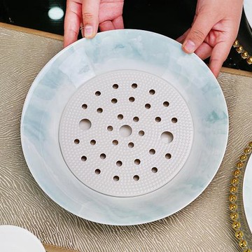 景德鎮骨瓷餃子盤子帶醋碟雙層盤家用陶瓷菜盤中式餐盤水餃專用盤