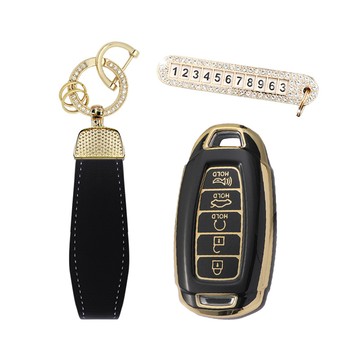 Cartem Edge Line 全包覆智慧鑰匙保護殼套組 現代 H07  黑金色