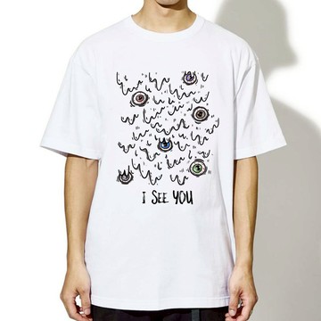 I SEE YOU 中性短袖T恤 4色 眼球滑板衝浪HOT ROD可愛寬鬆團體服社團潮T上衣禮物街頭服飾刺青插畫