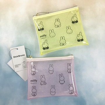 日本 miffy 米飛兔 米菲兔 透明 防水 拉鍊 萬用包｜小鶴日貨