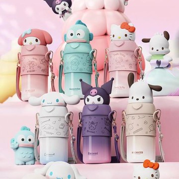 三麗鷗保溫杯高顏值兒童便攜吸管杯子可愛學生316不銹鋼水杯