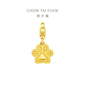 周大福 Pet寵物系列 寵物爪爪及骨頭 黃金吊墜(多款可選)
