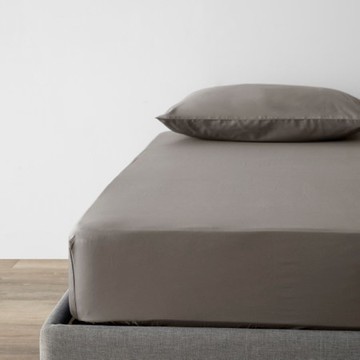 PALETTE250織素色純棉床包單人 礫石灰