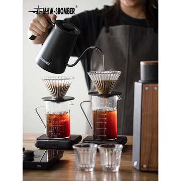 MHW-3BOMBER轟炸機咖啡壺 玻璃分享壺 帶刻度滴濾式手沖咖啡器具