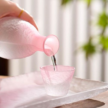 IYR7圍爐冰茶工具妃粉玻璃清酒壺清酒杯酒具套裝家用燙酒壺小酒杯