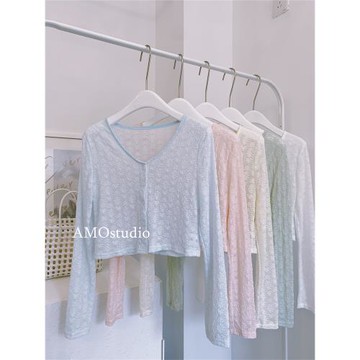 白色蕾絲防曬開衫配吊帶裙薄款女夏季紗衣外搭罩衫外套正肩預特