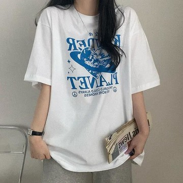 已售9642件💖Vuja de 純棉 t恤 短袖上衣女 愛心印花 T恤 韓國上衣 oversize T恤 潮流衣服 寬