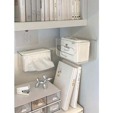 日式壁掛紙巾盒抽紙洗臉巾收納盒亞克力透明餐巾紙盒衛生間免打孔