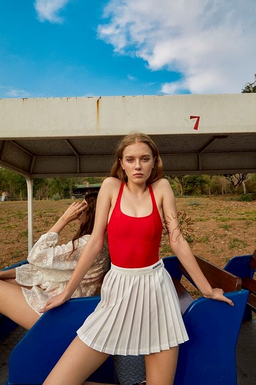 Aprilpoolday Swimwear / 百褶裙 / 白色