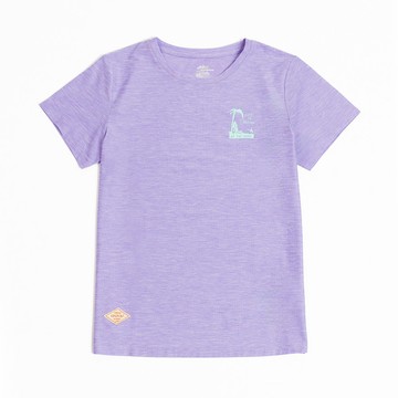 ADISI 女浪花洞洞短袖圓領透氣圖T AL2511012 煙霧紫 (S-3XL)