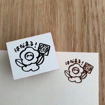 まる！手章 木製印章 花朵・文具・手帳裝飾【印章/まる 30×25】