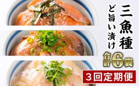 ３種の魚の漬け丼 食べ比べセット（計６袋セット × ３回）　KI-47