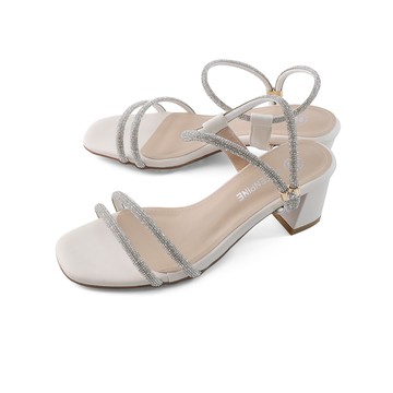 (限時⬊5折)GREEN PINEMIT職人手作方頭2WAY粗跟涼拖鞋 白色 (00709916)