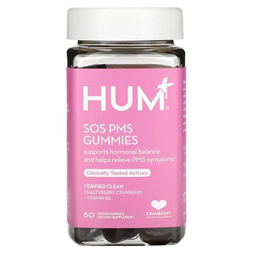 HUM Nutrition, SOS PMS 軟糖，蔓越莓味，60 粒全素軟糖