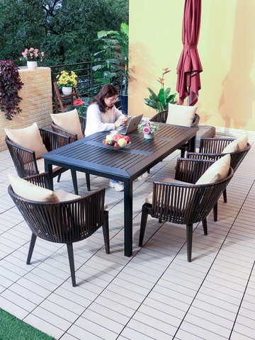 免運 可開發票 戶外桌椅 花園庭院別墅陽臺茶幾歐式簡約休閑室外編藤鐵藝餐桌椅子
