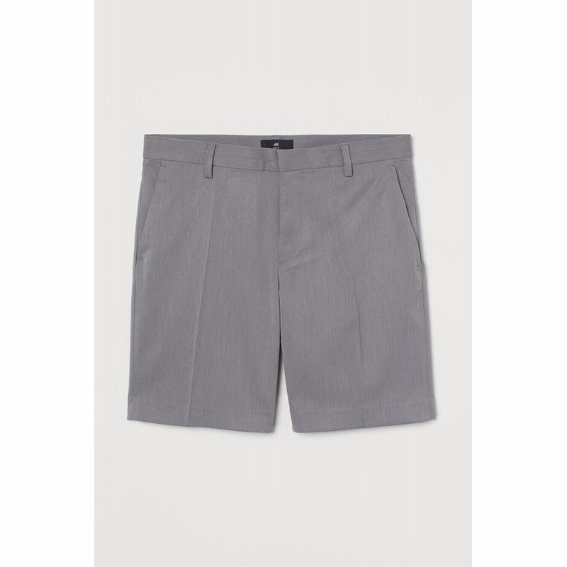 H M スリムフィット テーラードショートパンツ グレー 通販 Lineポイント最大3 0 Get Lineショッピング