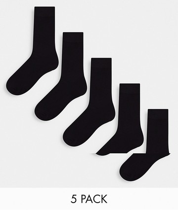 Jack & Jones socks 5 pack in black