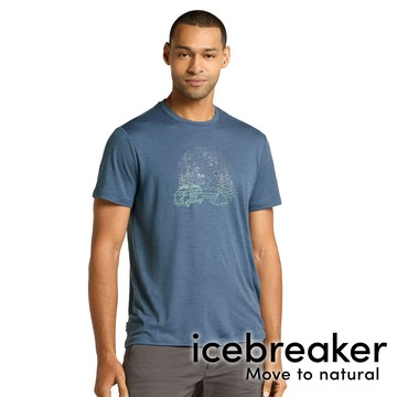 【icebreaker】Tech Lite III 男圓領羊毛短袖上衣 BF150『復古藍』0A56WR 戶外 露營 登山 健行 休閒 時尚 短袖 上衣