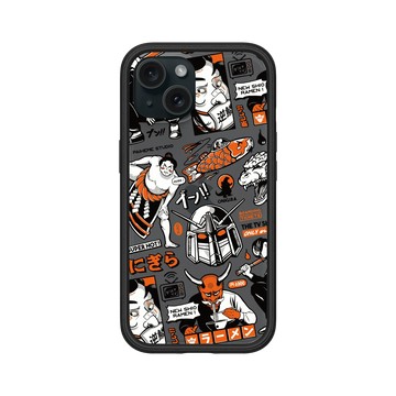 iPhone 15 Mod NX 黑 - Paiheme Studio - Black Orange Mix-透明