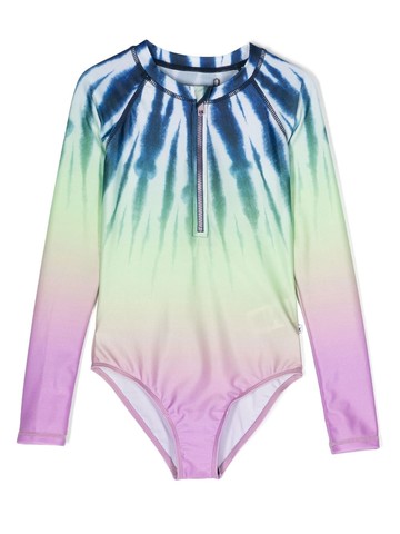 Molo - Necky tie-dye print swimsuit - kids - Elastane/Recycled Polyester/Nylon/Spandex/Elastane - 176 - Blue