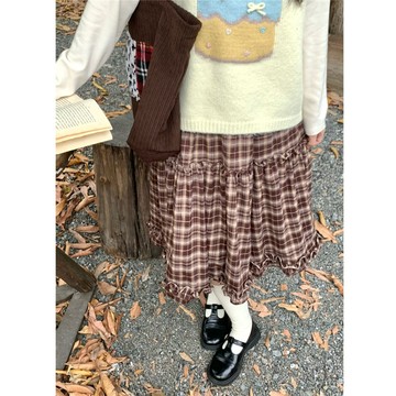 「小確幸 新品首賣」韓版秋冬半身裙女 a字長半裙 高腰a字半身裙 遮胯顯瘦中長款裙子 長裙日系磨毛學院風復古文藝範百