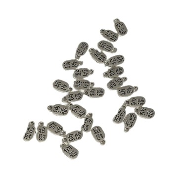 ⭐臺灣有貨⭐免運⭐藏銀古銀招財納福雙面合金吊墜diy配件材料包手鍊項鍊小掛牌熱賣