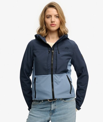Superdry Women's Hooded Colourblock Trekker Jacket Navy Size: 4