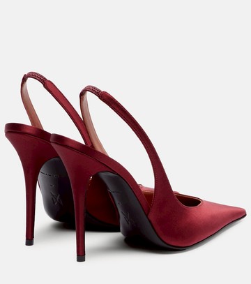 Amina Muaddi Anok 105 satin slingback pumps