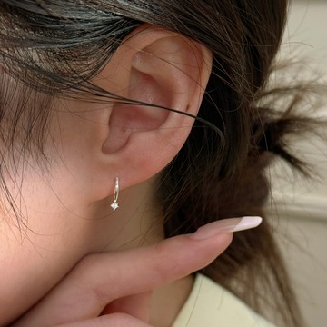 初見家💕s925純銀閃亮水滴耳鉤女耳環 耳飾簡約純銀女生耳環 純銀耳環
