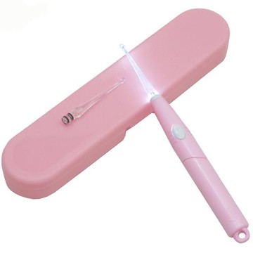 月陽高質感發光LED耳勺雙頭軟耳扒可當手電筒附收納盒(XY2098)