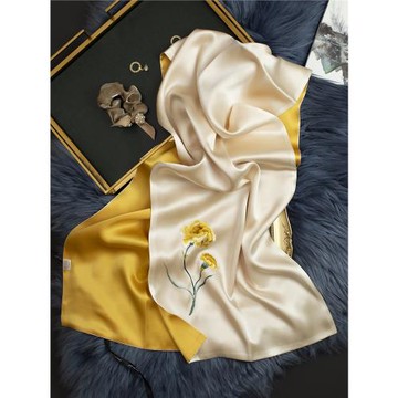 真絲絲巾圍巾送媽媽婆婆生日禮物蘇繡旗袍披肩桑蠶絲禮盒送長輩