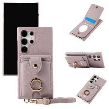 適用三星A55 A05S指環鏡子A35葉子扣A05手機套A35保護殼A15斜挎A25插卡A34支架A24荔枝紋硬殼A14 A54