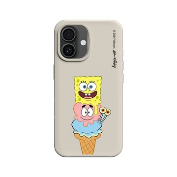 iPhone 16 SolidX 貝殼灰 - 海綿寶寶 SpongeBob - 冰淇淋