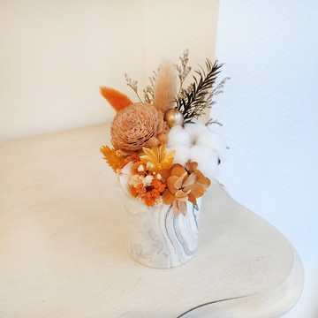 萩蒔花花藝x覓品竹北手作店-乾燥花x永生花創作花盆/花器-典雅木色