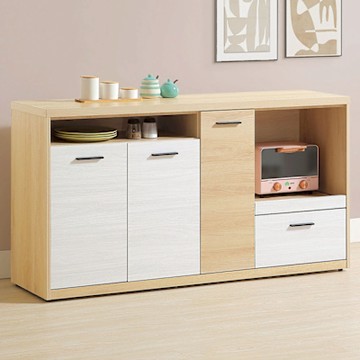 文創集 哥利雙色5尺二門單抽拉盤低餐櫃-150x40x82cm免組