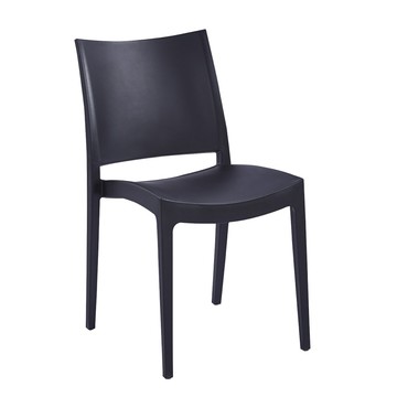 E-home Canteen坎丁簡約北歐可堆疊多功能化妝會議餐椅-兩色可選黑色