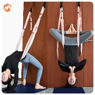 瑜伽吊繩 瑜珈床布 瑜伽繩 空中瑜伽繩家用吊床輔助用品免打孔專業瑜伽帶吊繩倒立繩牆繩『ZW9318』