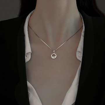 925純銀項鏈女夏季2021年新款2022小眾設計感鎖骨鏈輕奢簡約吊墜