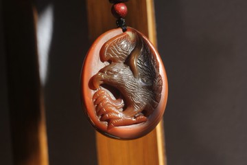 【 鷹擊長空】天然阿拉善瑪瑙俏色巧雕 |吊墜  大鵬展翅掛件 項鏈