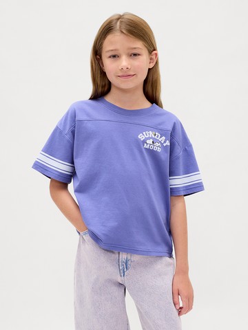 女童裝 Gap x Snoopy史努比聯名 印花圓領短袖T恤-淺藍色