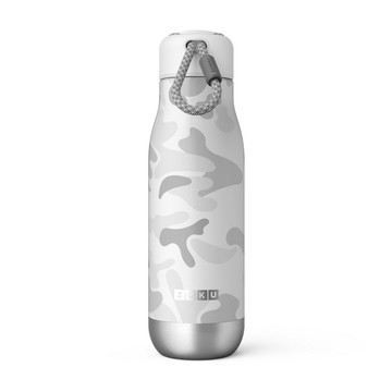 美國 ZOKU 真空不鏽鋼保溫瓶 500ml (設計款-白迷彩) 不鏽鋼水瓶 水壺