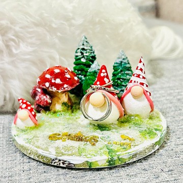 【手工製作】聖誕風格戒指台 飾品展示台 居家擺設