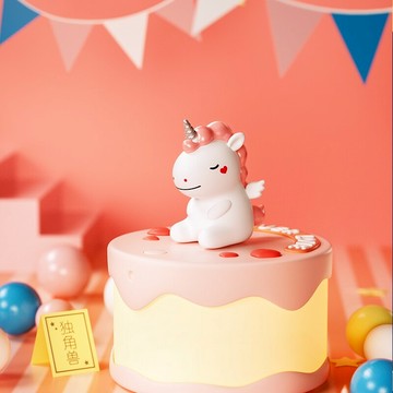 生日蛋糕小夜燈獨角獸創意動物燈女生臥室起夜燈小馬燈少女心禮物