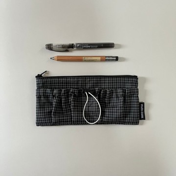 防潑水 筆袋 (黑格紋) 筆盒 手帳 雜誌膠帶 文具 辦公用品