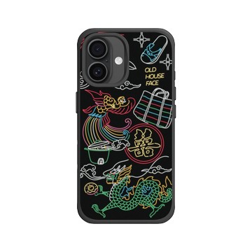iPhone 16 SolidX 黑 - 老屋顏 Old House Face - 台灣霓虹