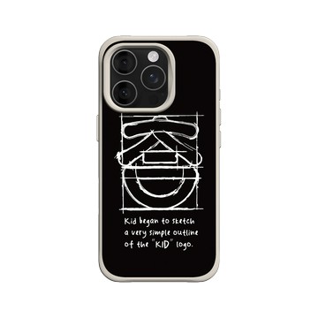 iPhone 16 Pro SolidX 貝殼灰 - KID - KID笑臉-草稿素描款