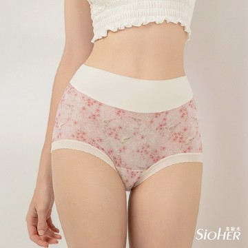 浪漫花語高腰蠶絲內褲 M-2XL  水仙粉｜SiOHER熹歐禾
